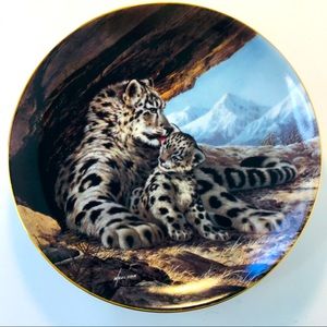 Vtg Plate Snow Leopard Endangered 1989